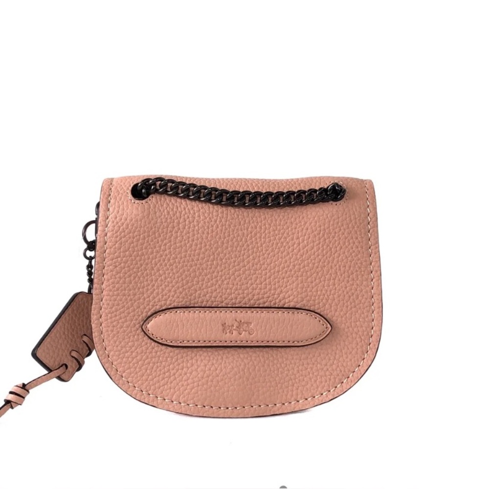 Coach  Crossbody Bag with Textured Finish and Chain Strap